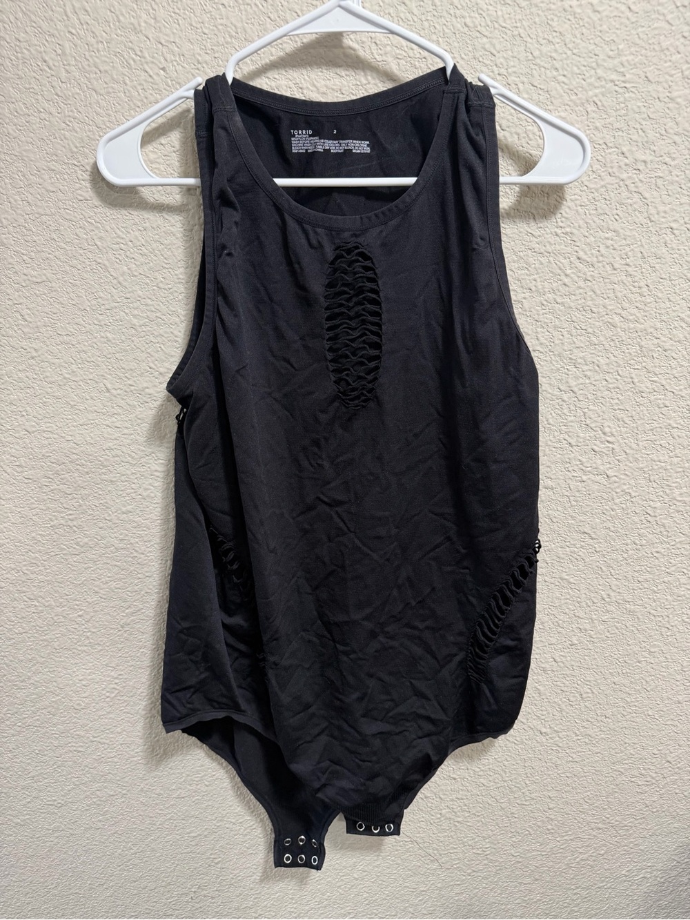 torrid Black Sleeveless Bodysuit with Ruching Cutouts